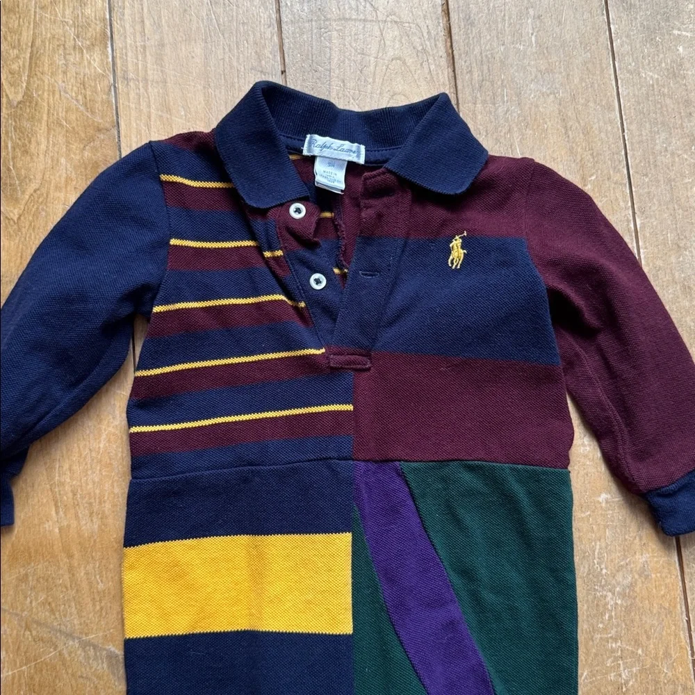 Ralph Lauren Colorblock Striped Kids One Piece 9 Months